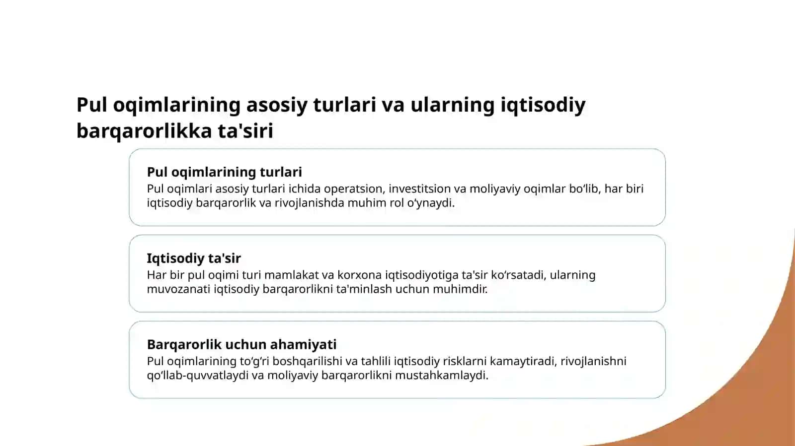 Pul oqimlari tahlili 3