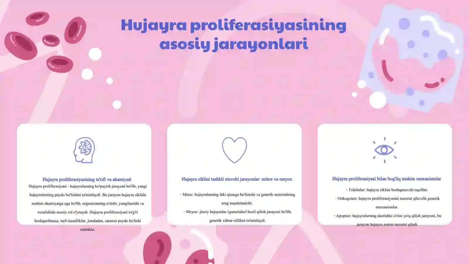 Hujayra Poliferasiyasi. Slayd 3