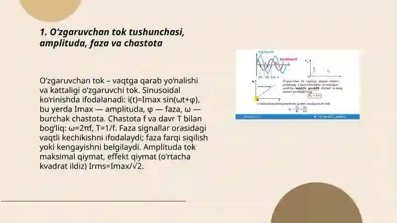 O‘zgaruvchan toklar 3