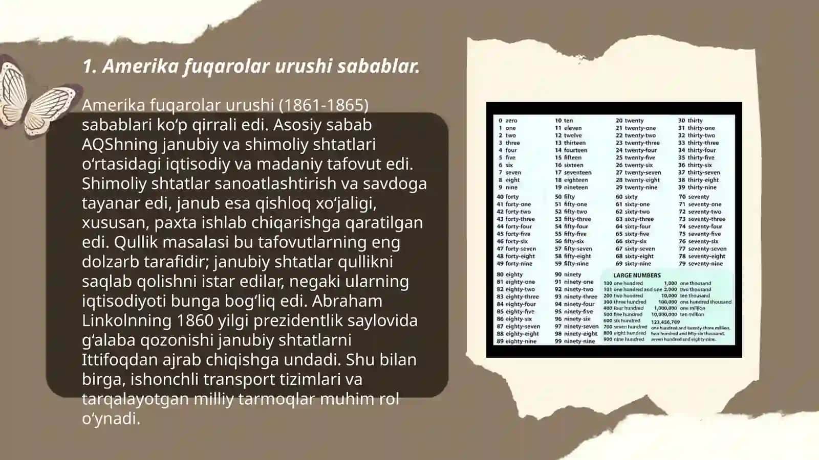 Amerika fuqarolar urushi sabablar 3