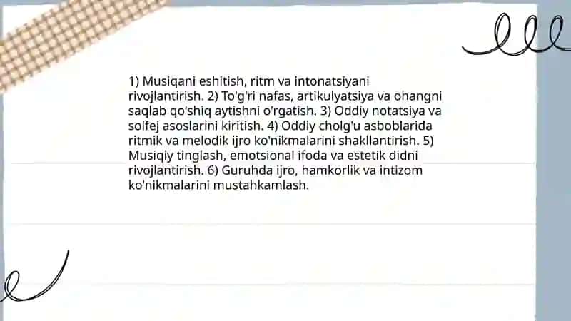 3-sinfda musiqa o'qitishning vazifalari va mazmuni 3
