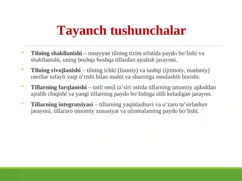 TILLARNING SHAKLLANISHI VA RIVOJLANISHI 3