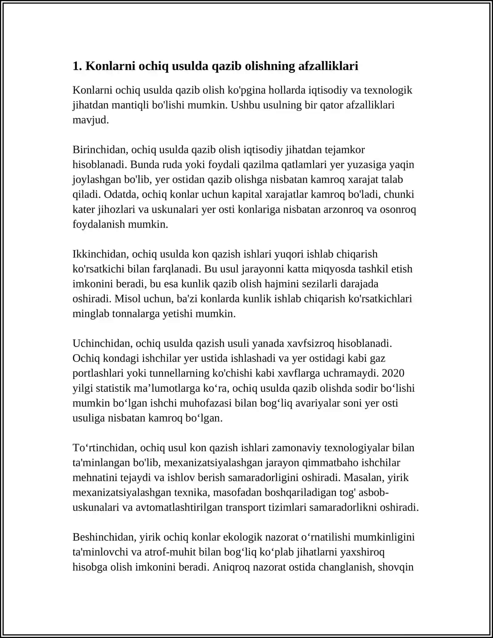 Konlarni Ochiq Usulda Qazib Olish 3
