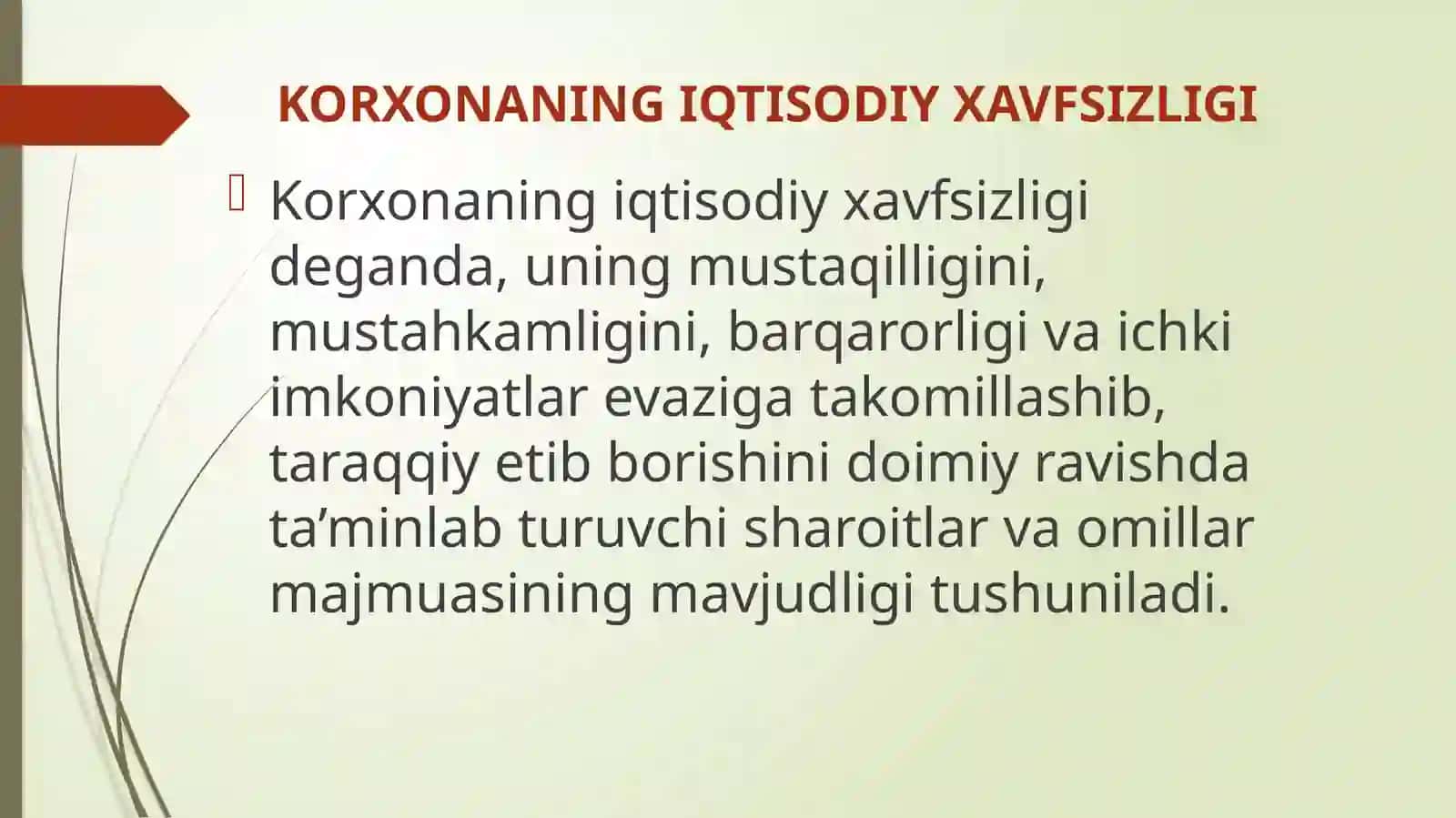 Korxonaning Iqtisodiy Xavfsizligi 3