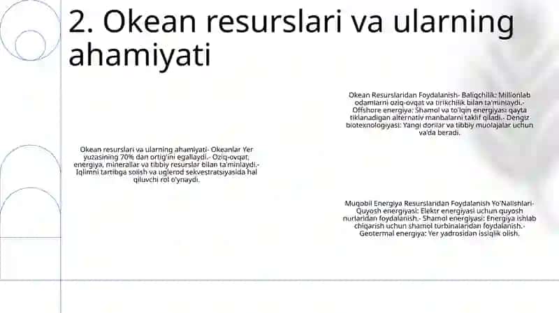 Okean Resurslaridan Foydalanish 3