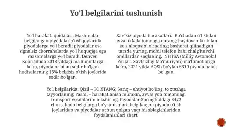 Aholini yo'llardagi xavfsizlik qoidalariga o'rgatish 3