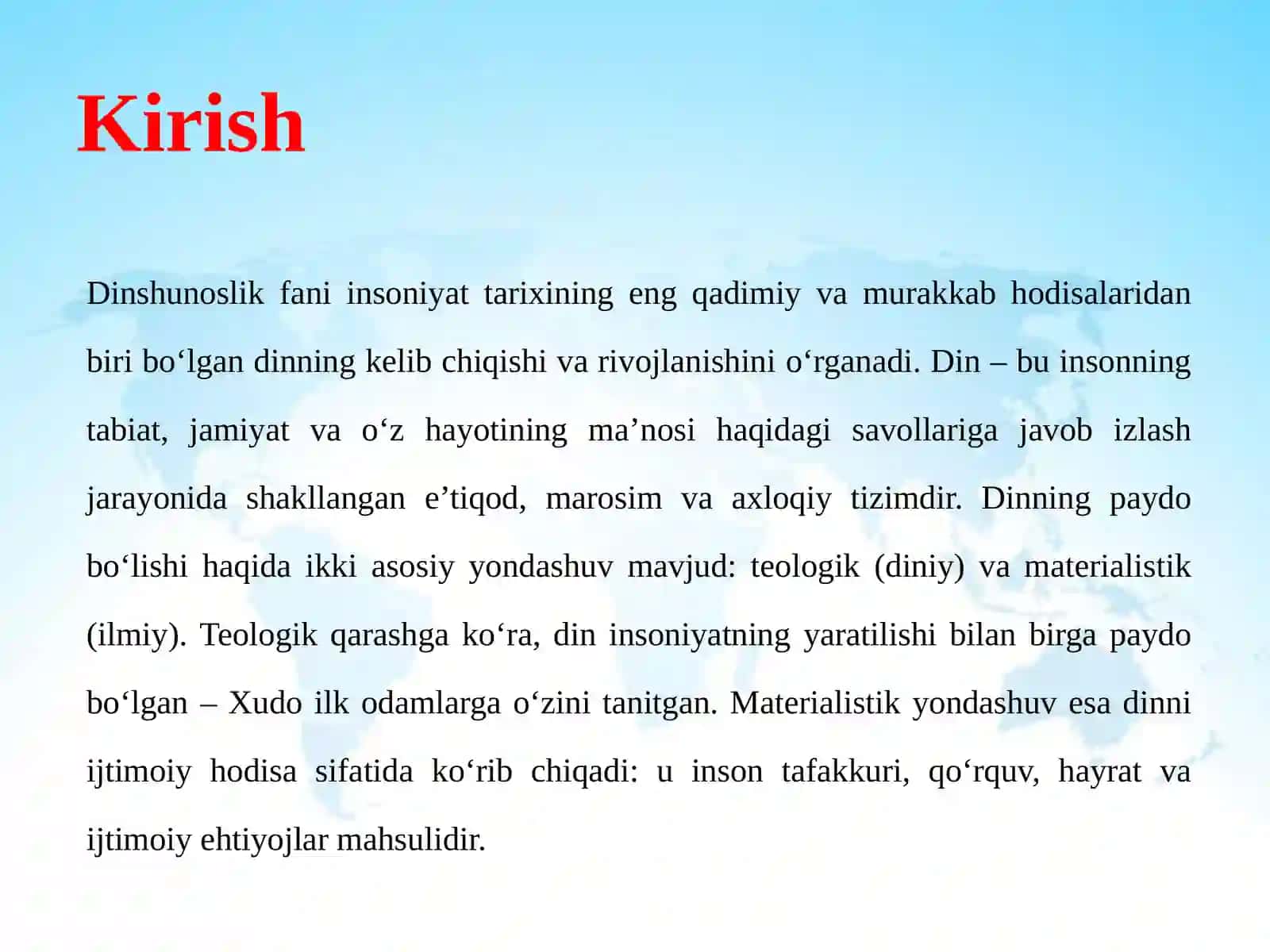 Dinning kelib chiqishi va ibtidoiy dinlar 3