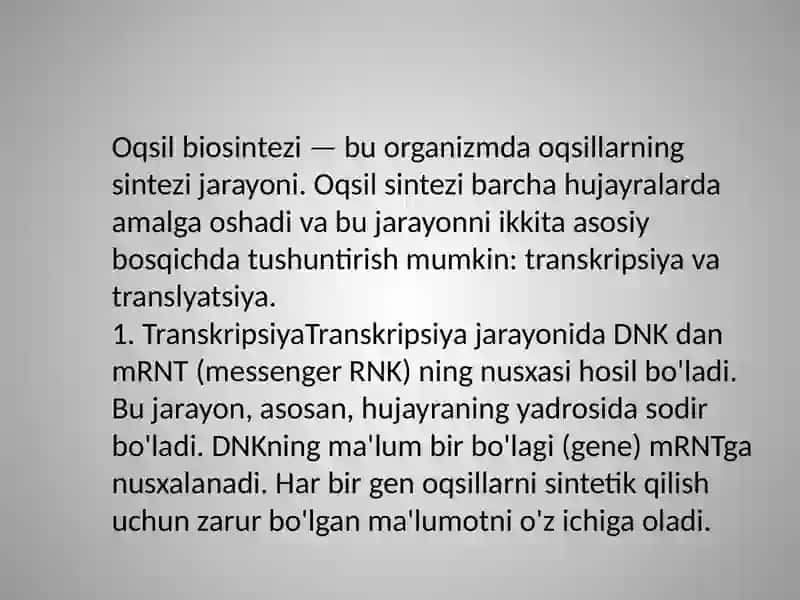 OQSIL BIOSINTEZI 3