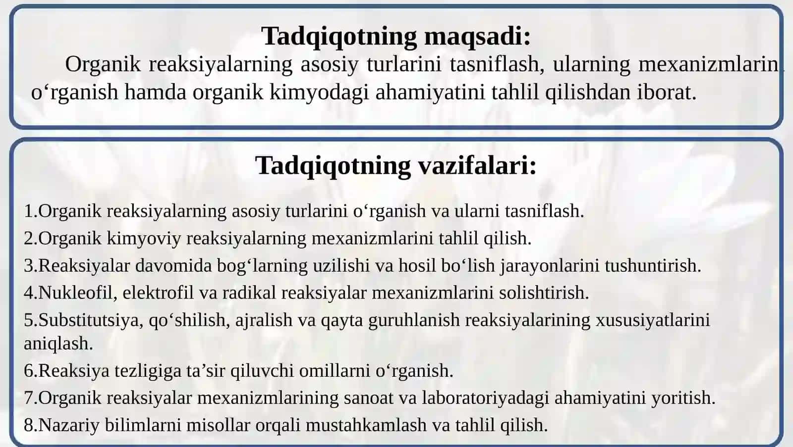 Organik reaksiyalarning tasnifi va mexanizmi 3