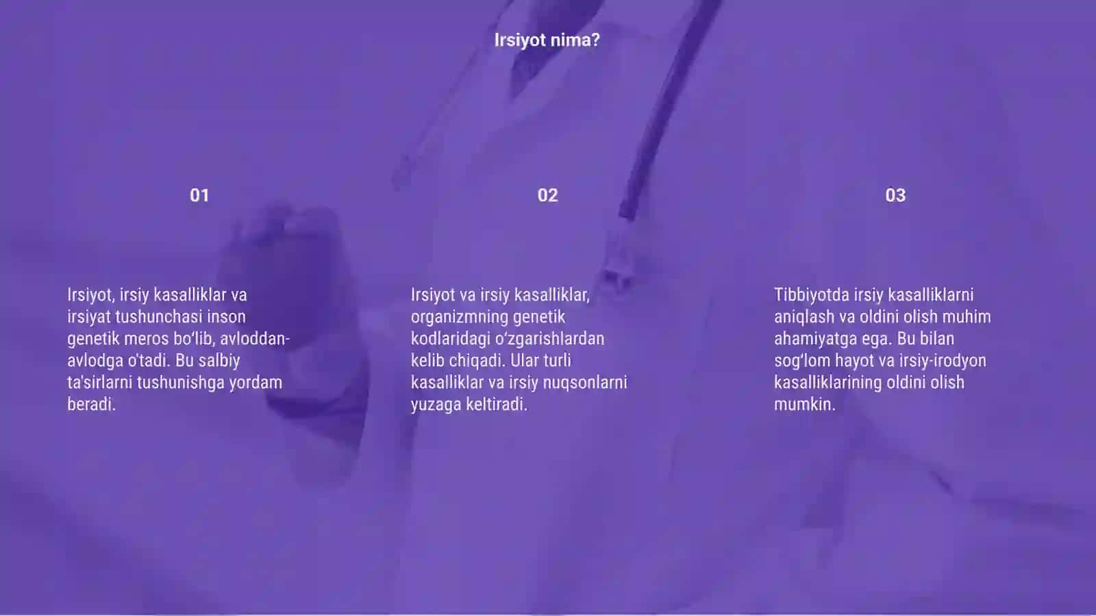 Irsiyat va irsiy kasalliklar 3