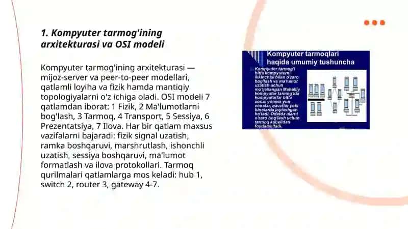 Kompyuter tarmoqlarining tuzilishi va tarmoq qurilmalari haqida tushuncha 3