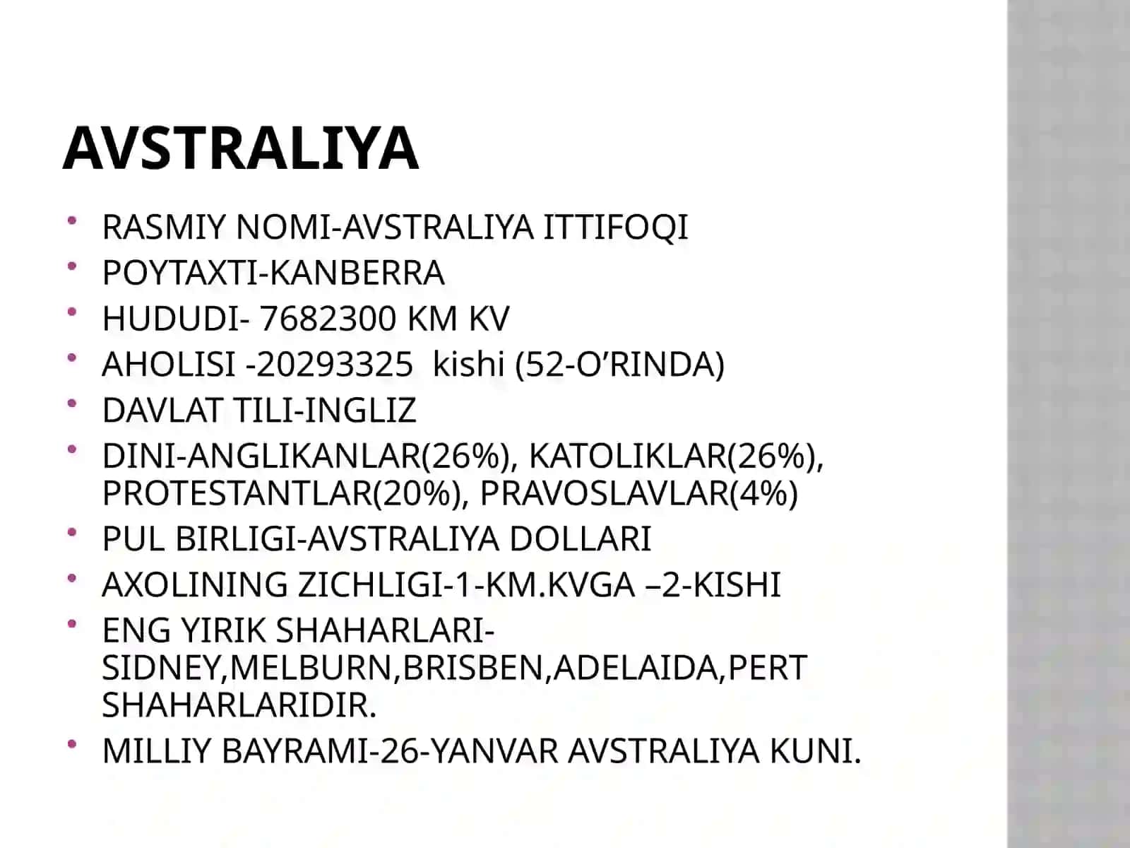 AVSTRALIYA GEOGRAFIK JOYLASHUVI VA TABIATI 3
