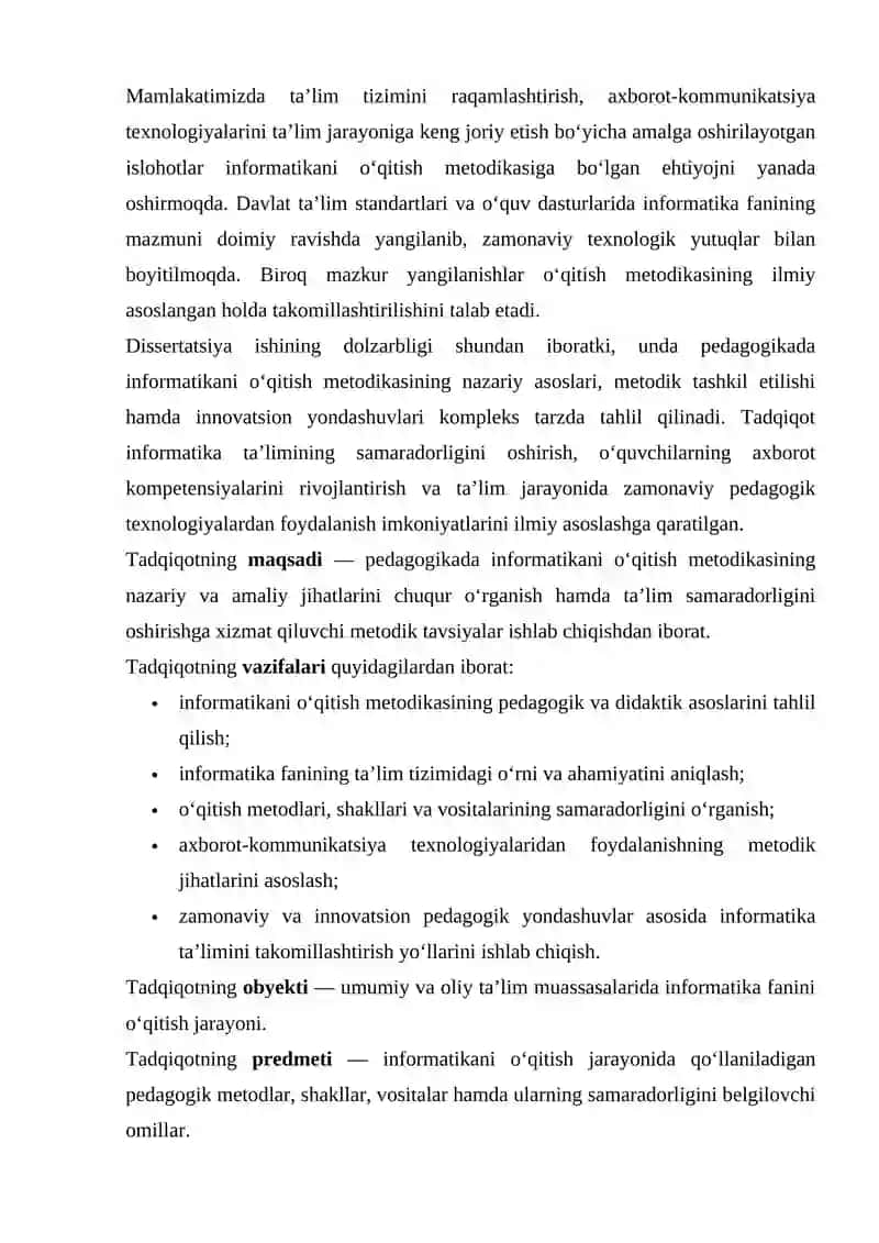 PEDAGOGIKADA INFORMATIKANI O‘QITISH METODIKASI 3