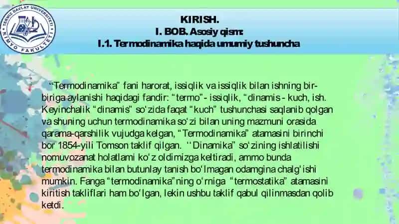 Fizika va Kimyo fanidan kurs 3