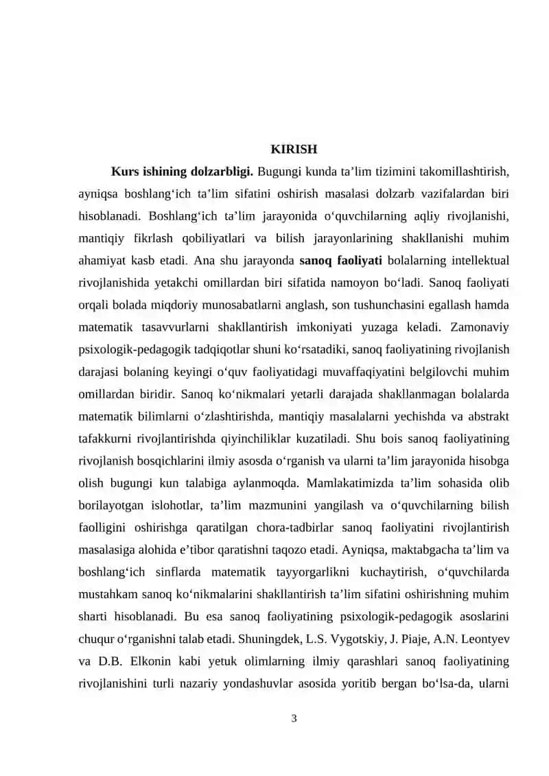 Sanoq faoliyatining rivojlanish bosqichlari 3