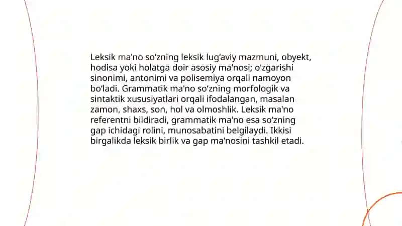 Leksik Ma'no va Grammatik Ma'nolarning O'zaro Farqi Mohina 3
