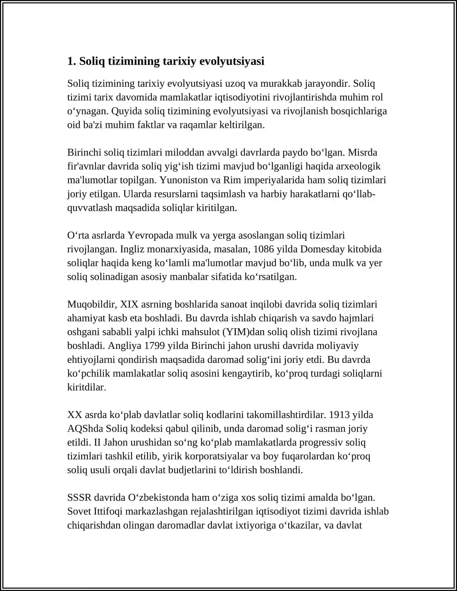 O'ZBEKISTON RESPUBLIKASINING SOLIQ TIZIMINING SHAKLLANISH BOSQICHLARI 3