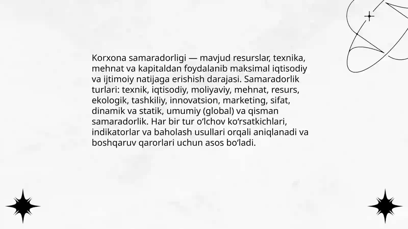 Korxona samaradorligi 3