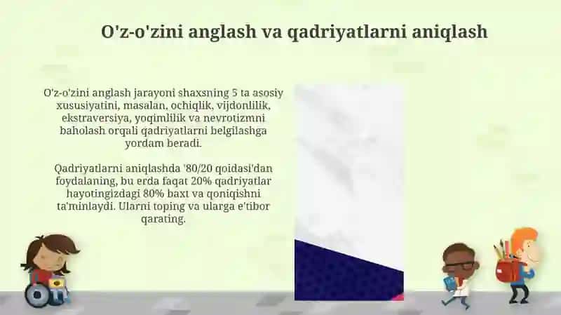 O'z-o'zini anglash va qadriyatlarni aniqlash 3