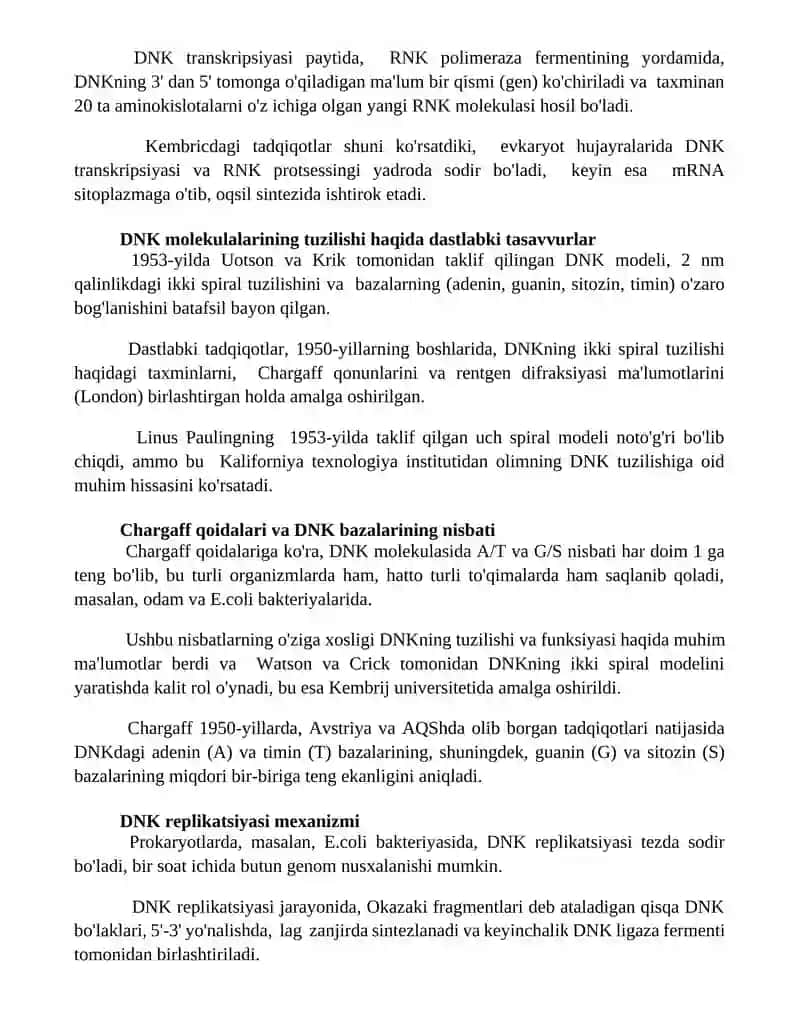 DNK MOLEKULALARI FUNKSIYASINING KASHF ETILISHI 3