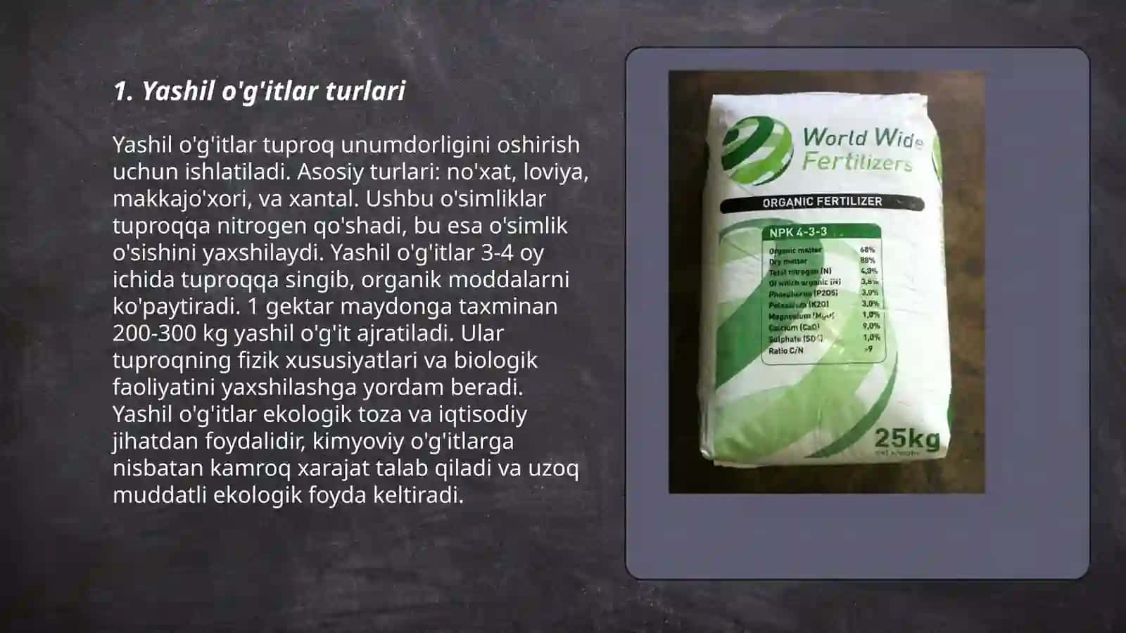 Yashil o'g'itlar. Kompostlar 3