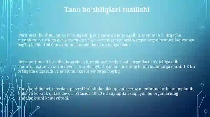 Tana bo'shliqlarini tuzilishi 3