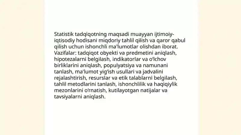 Statistik tadqiqotlarni tashkil qilish 3
