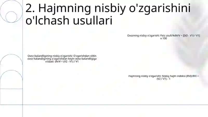 Xajmning Nisbiy O'Zgarishi 3