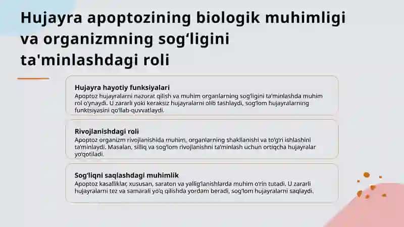 Hujayra appoptozi va uning giologik ahamiyati 3