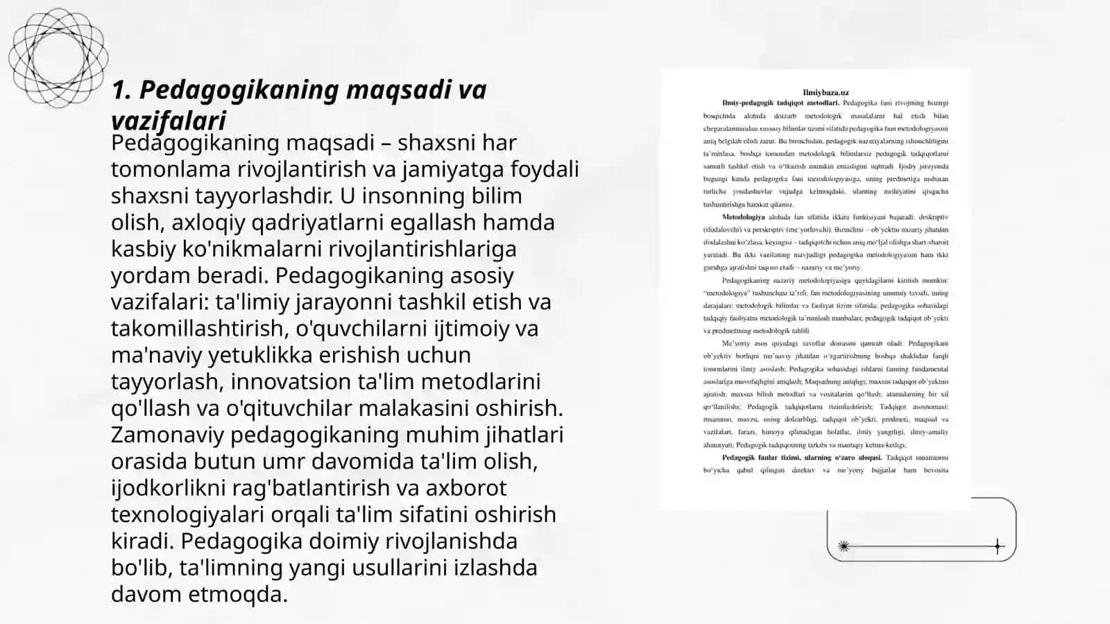 Pedagogika fani obyekti va metodologiyasi 3