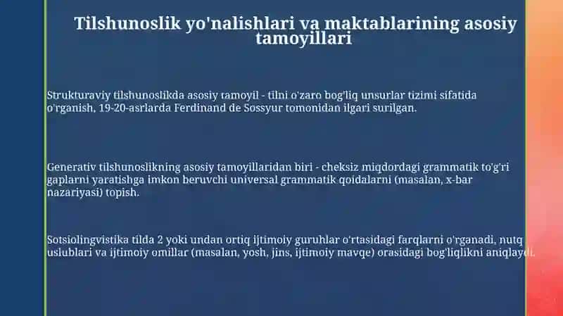 Tilshunoslik yo'nalishlari va maktablari 3