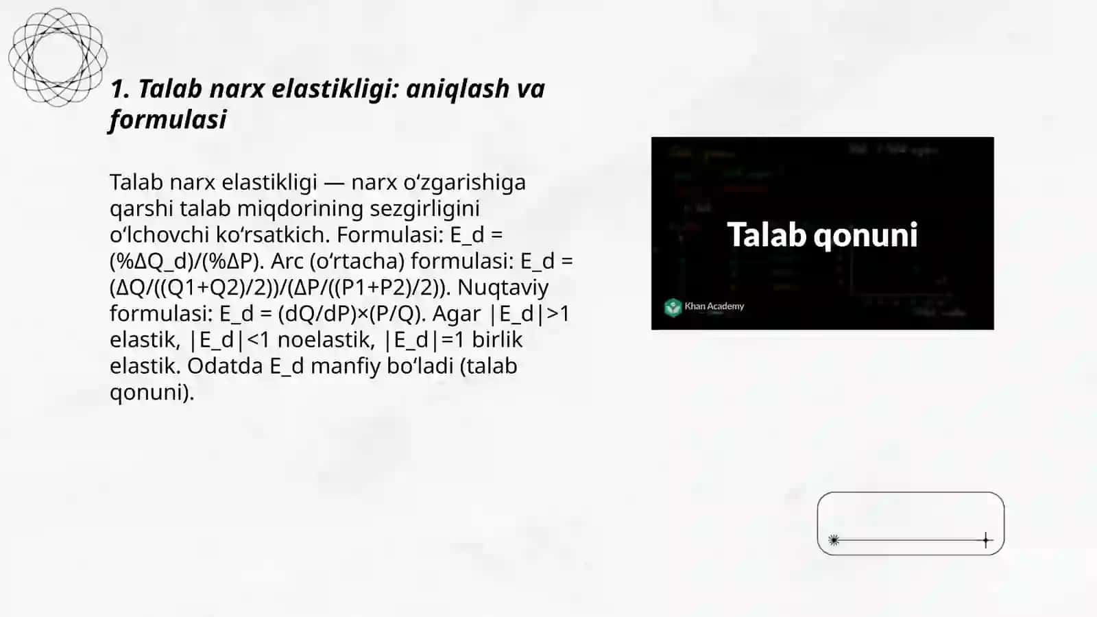 Talab va taklif elastikligi 3