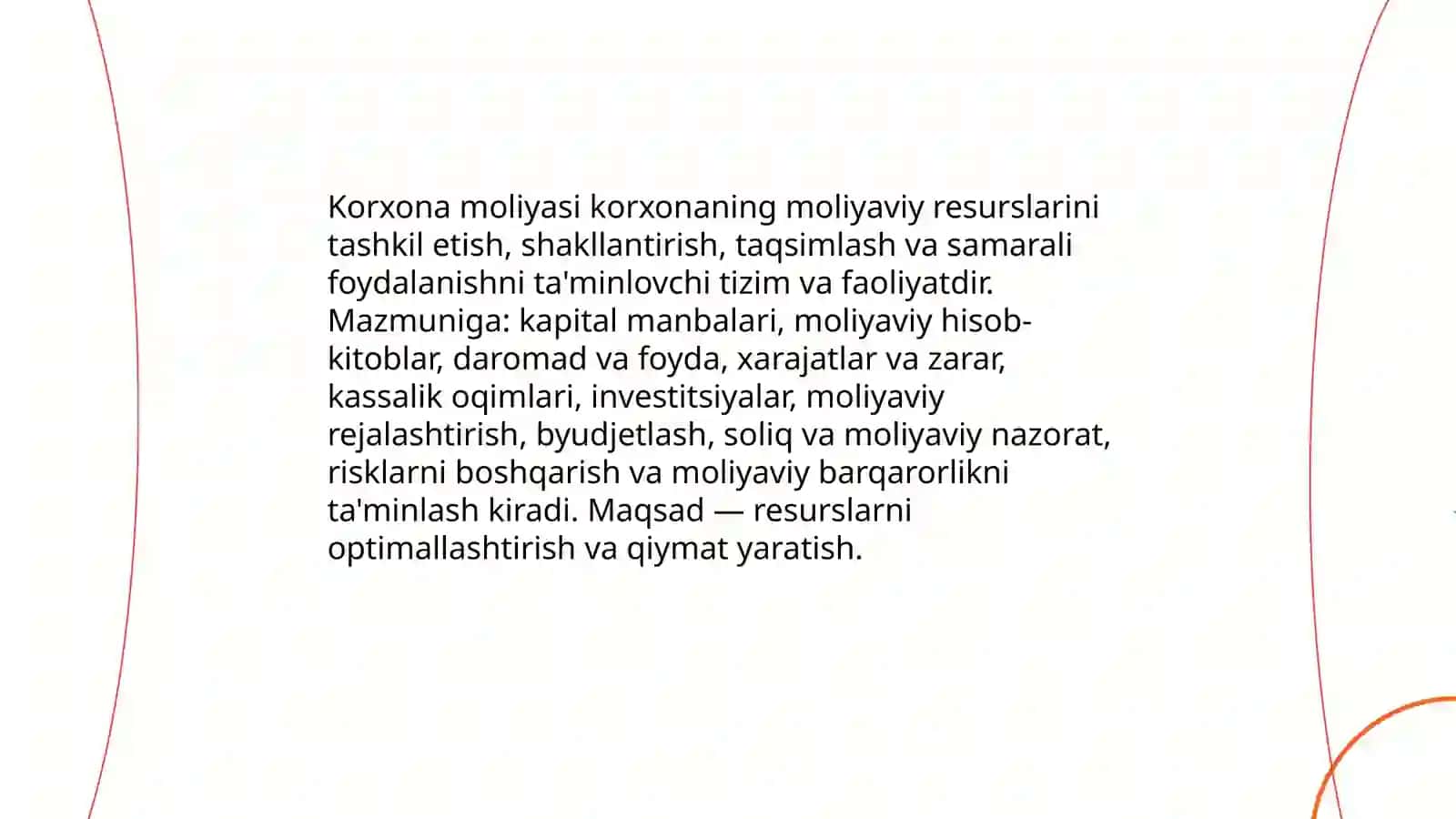 Korxona moliyasining mazmuni va vazifalari 3