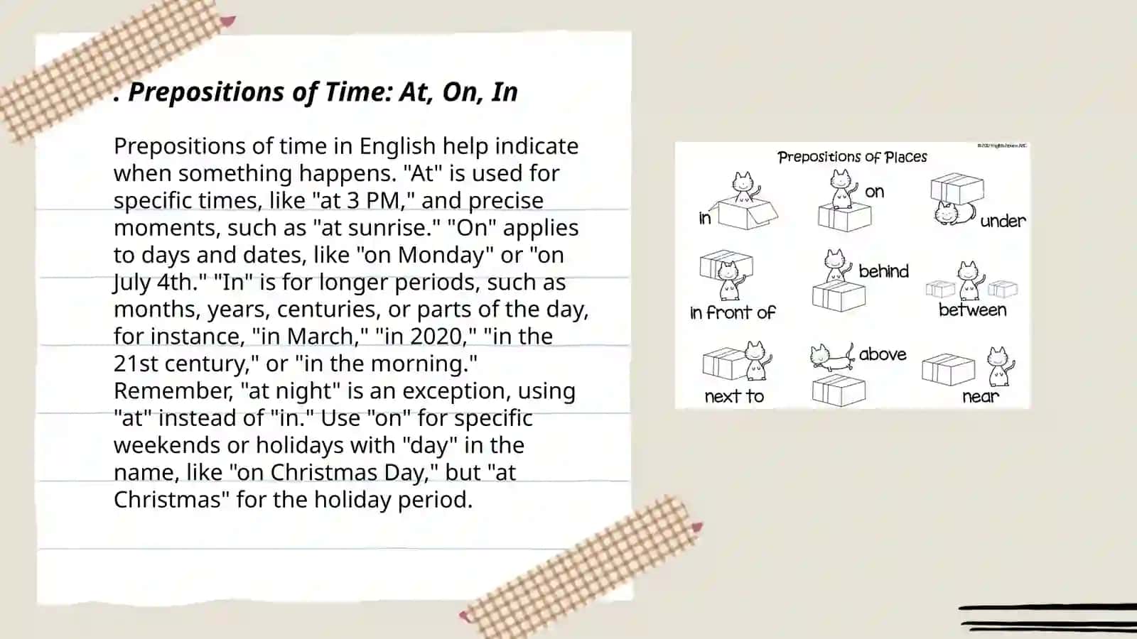 Prepositions of Time and Place 3