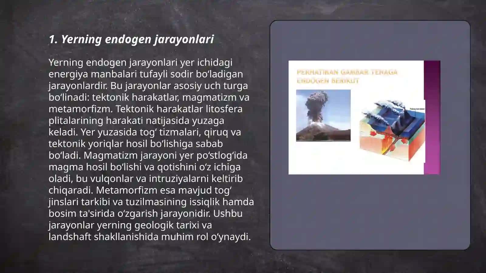 Endogen va ekzogen jarayonlar geokimyosi 3