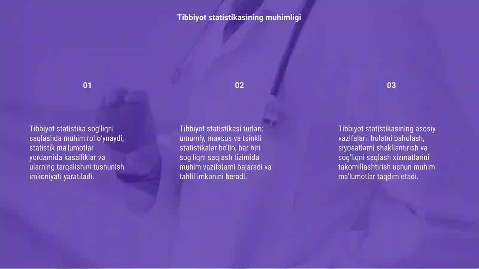 Tibbiyot statistikasi turlari va ularning asosiy vazifalari 3