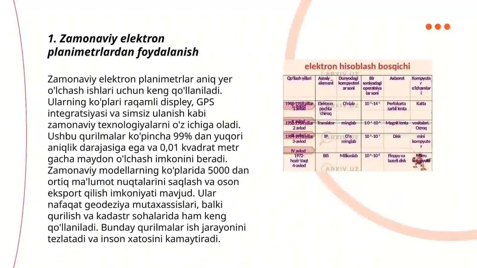 Zamonaviy elektron planimetrda va mexanik usulida yuzani hisoblash 3