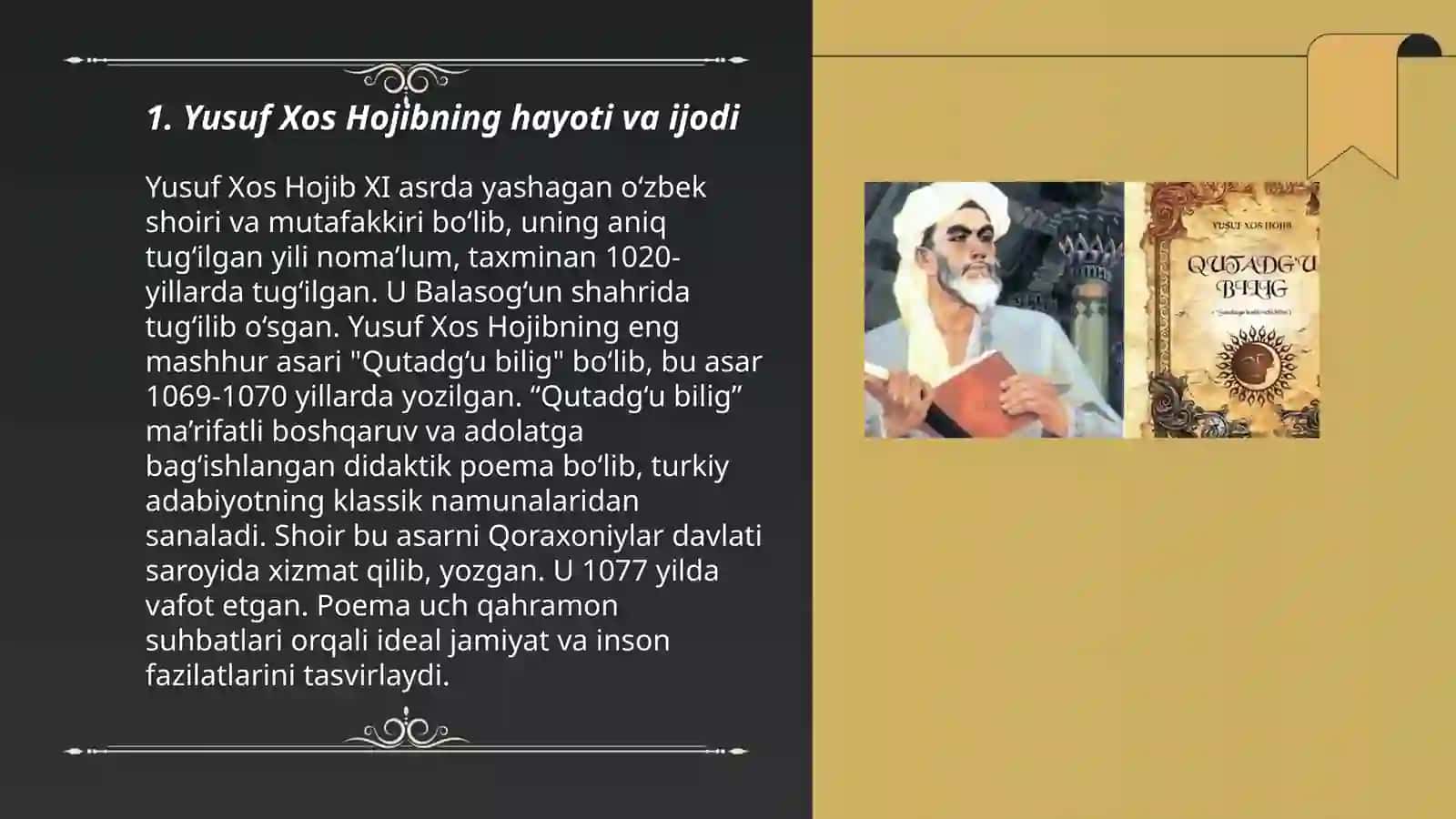 Yusuf Xos hojibning ilmiy ishlari 3
