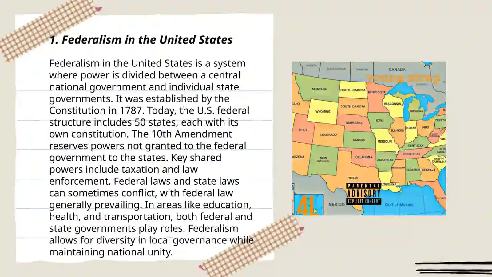 The government and state structure of the USA 3