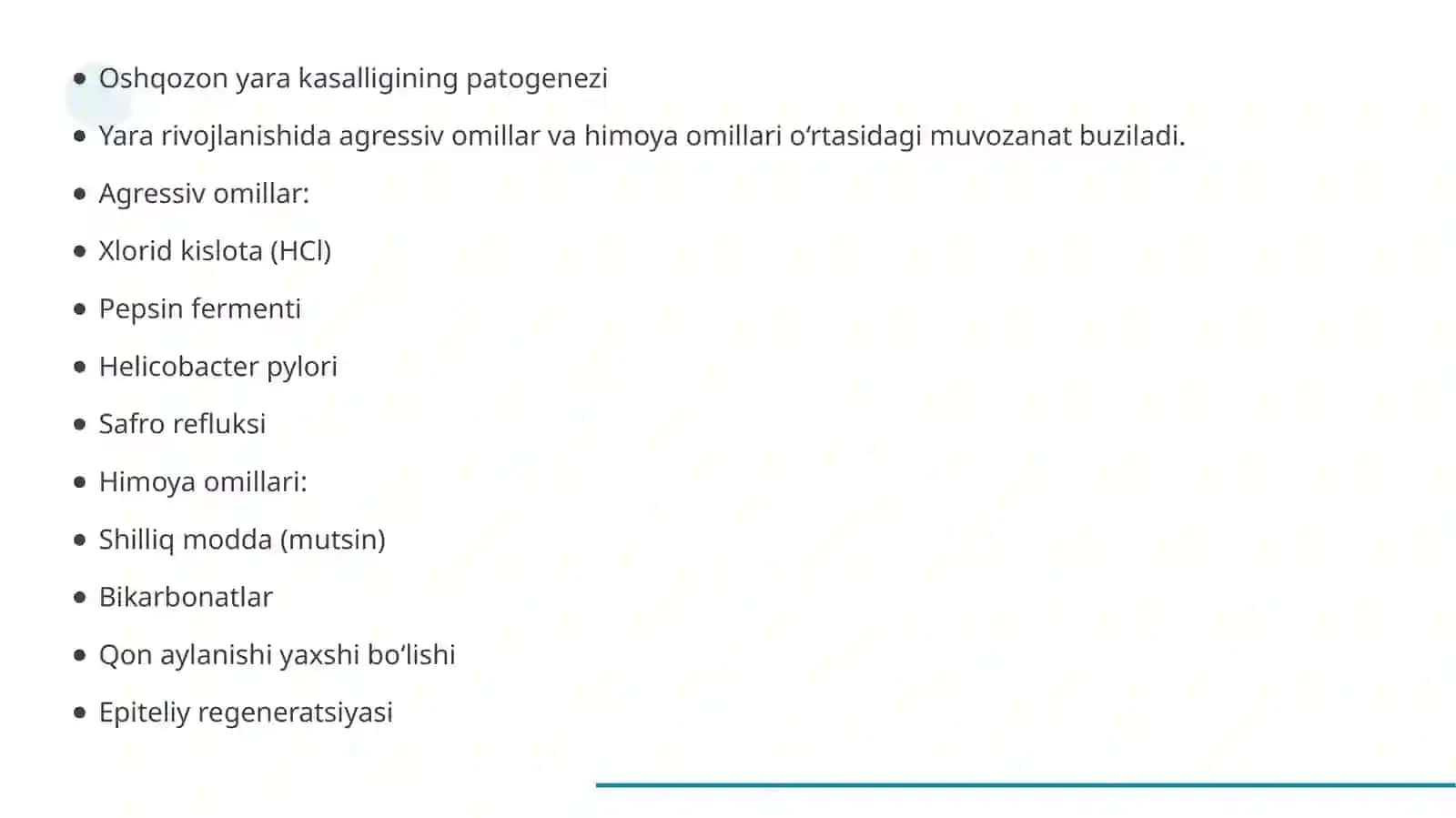 Oshqozon yara kasalligi etiopatogenezi 3