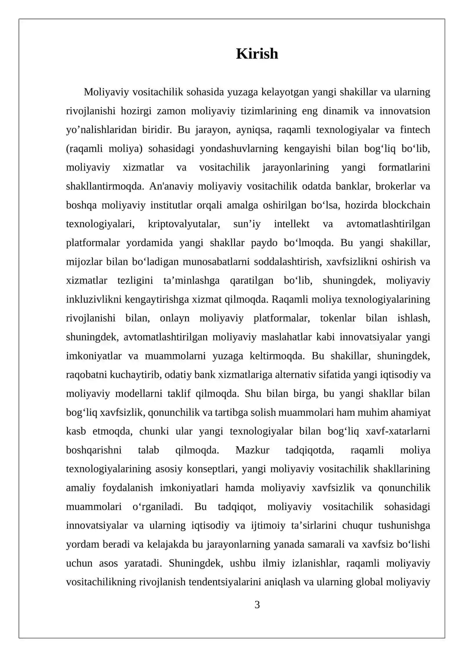 Yangi Moliyaviy Vositachilikning Yangi Shakllari 3