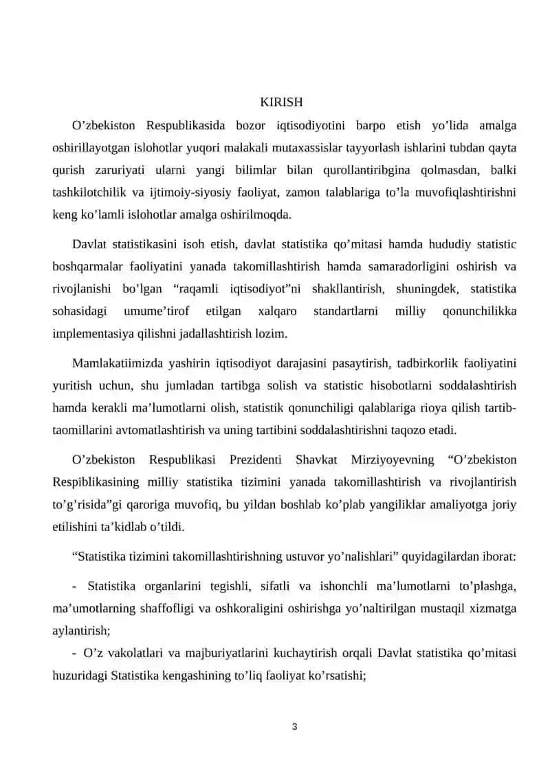Statistika fanidan o’quv amaliyoti 3