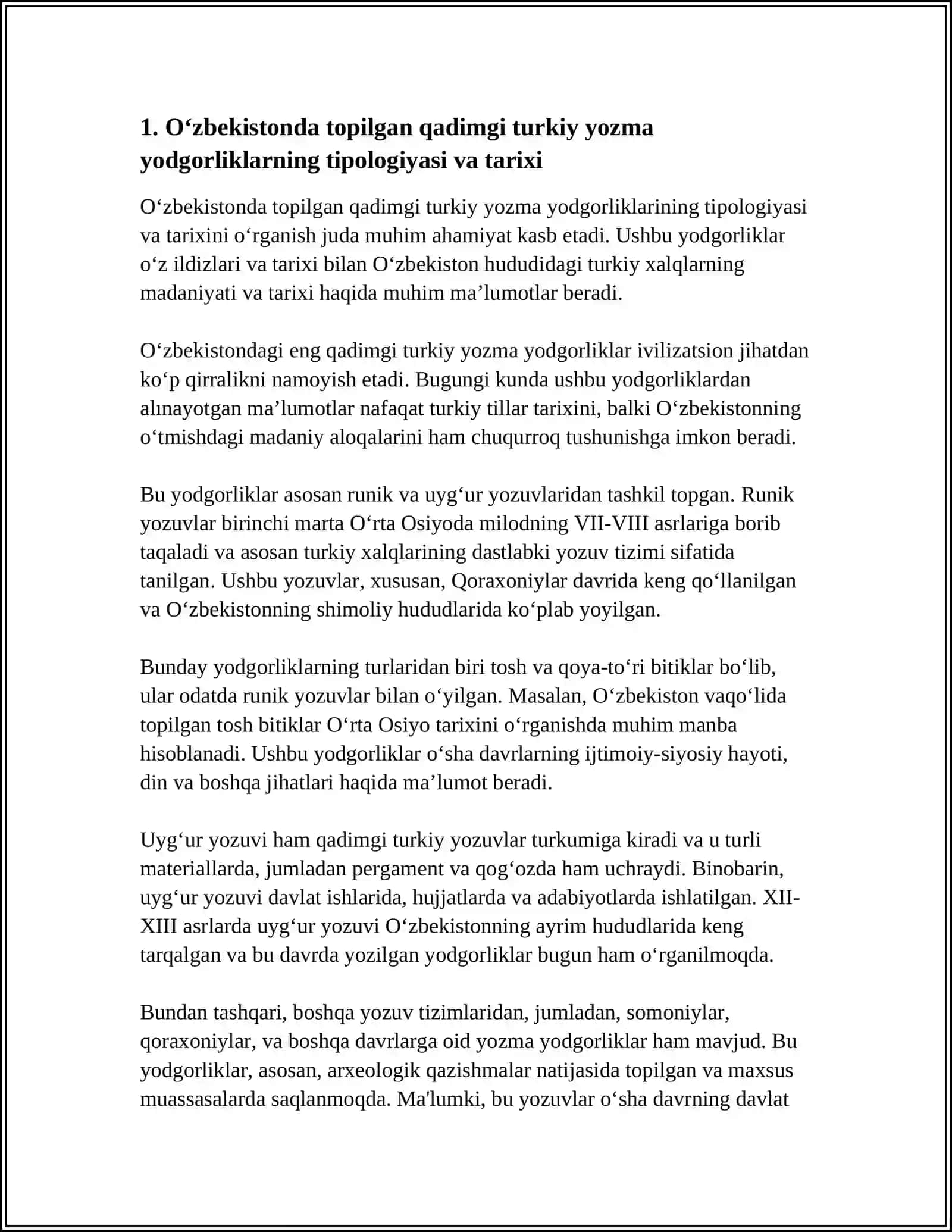 Oʻzbekistonda Qadimgi Turkiy Til Materiallarini Oʻrganish 3