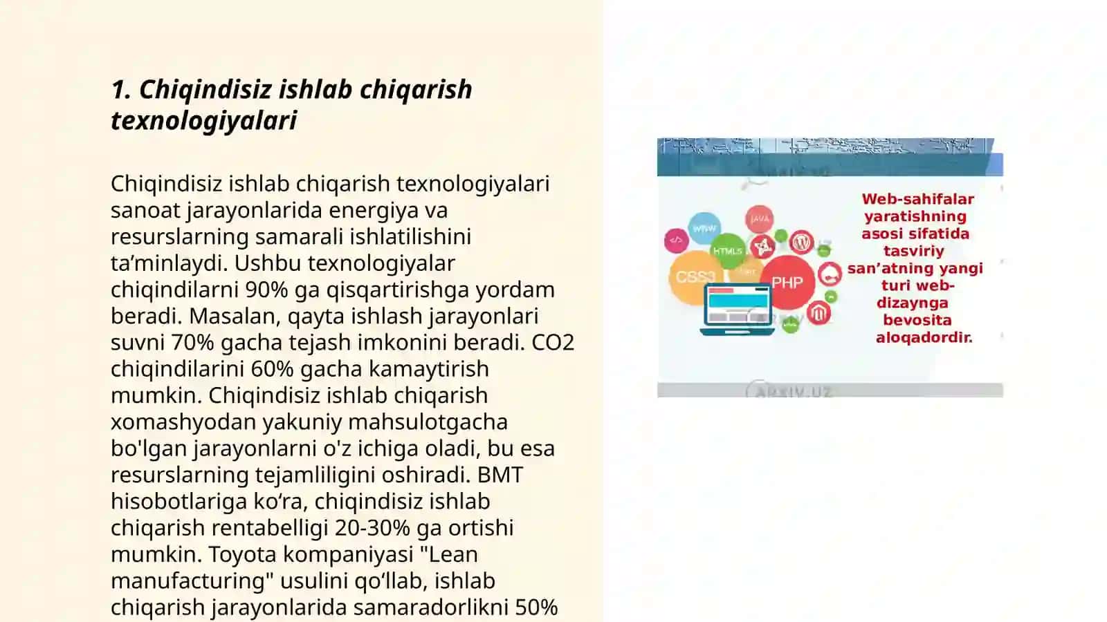 Chiqindisiz ishlab chiqarish texnologiyalari 3