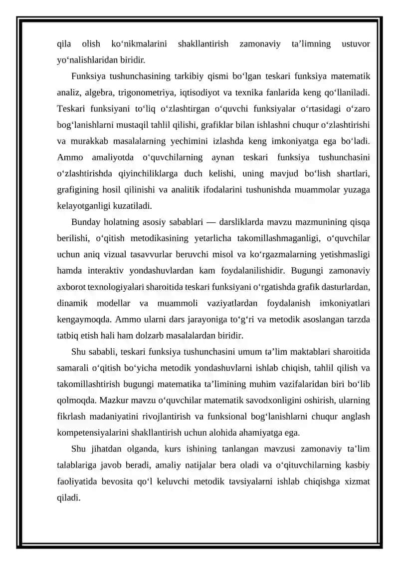 Teskari funksiya tushunchasi matematika kursida 3
