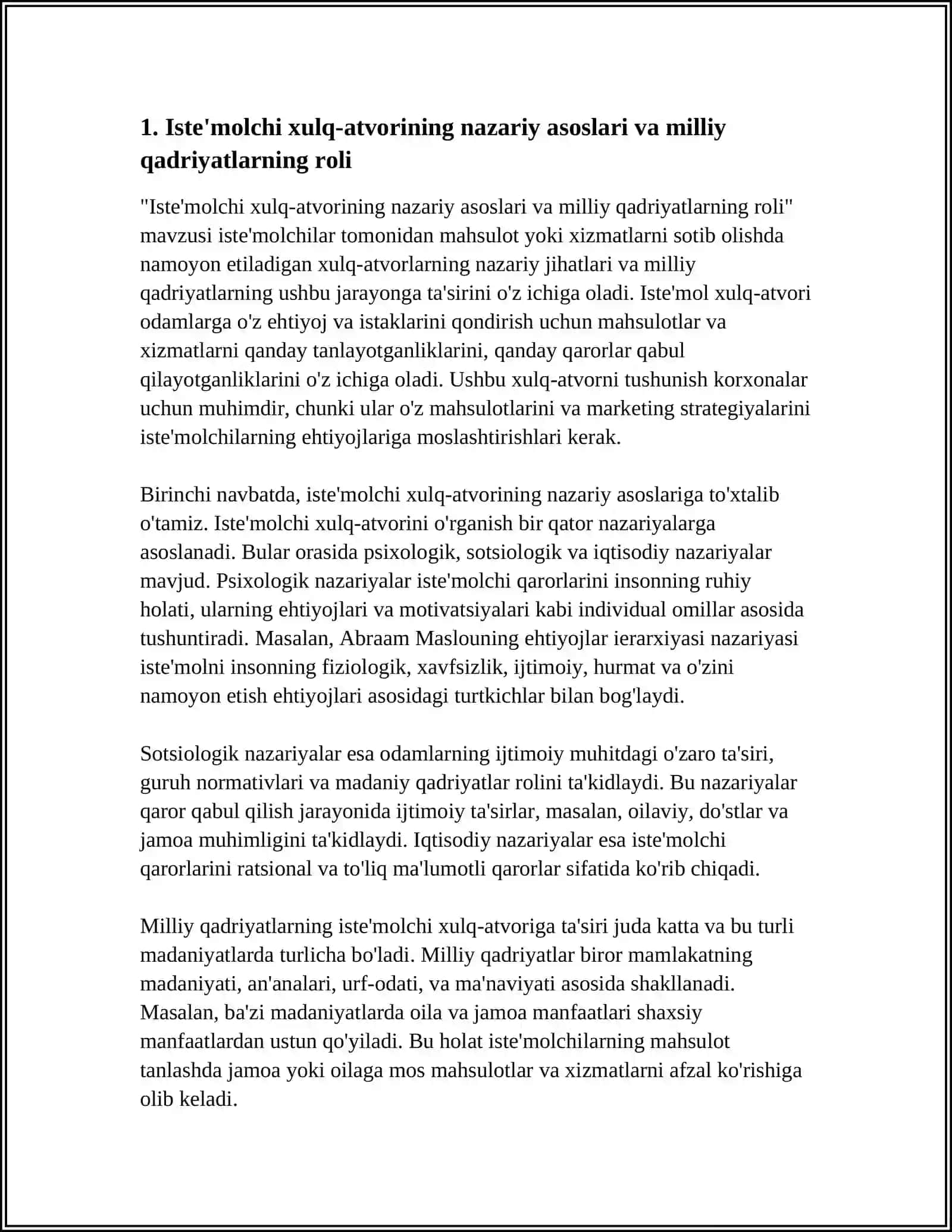 ISTE’MOLCHI XULQ-ATVORI: MILLIY QADRIYATLAR VA DAROMAD DARAJASINING TA’SIRI 3