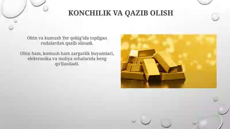 Oltin va Kumush Haqida Ma'lumot 3