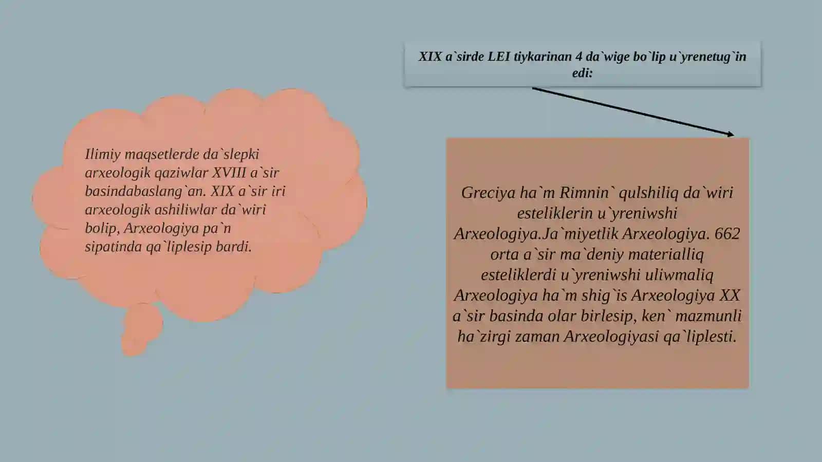QMU Tariyx, Arxeolgiya qa`niygeligi 3 kurs 3