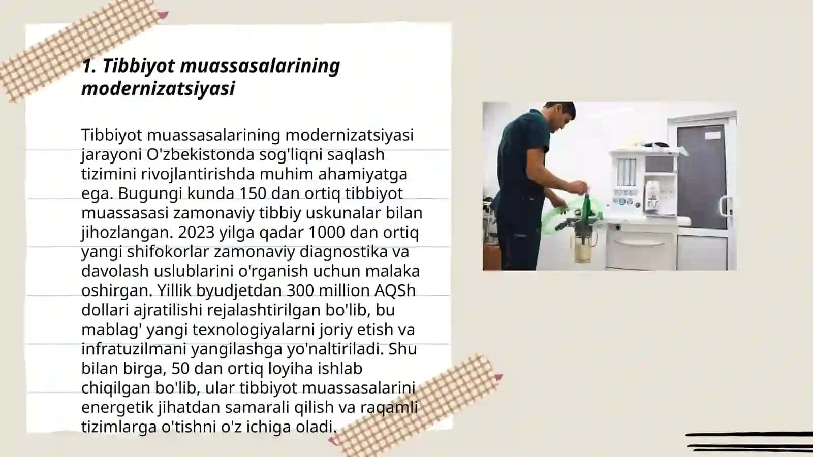 Tibbiyot muassasalarining modernizatsiyasi 3