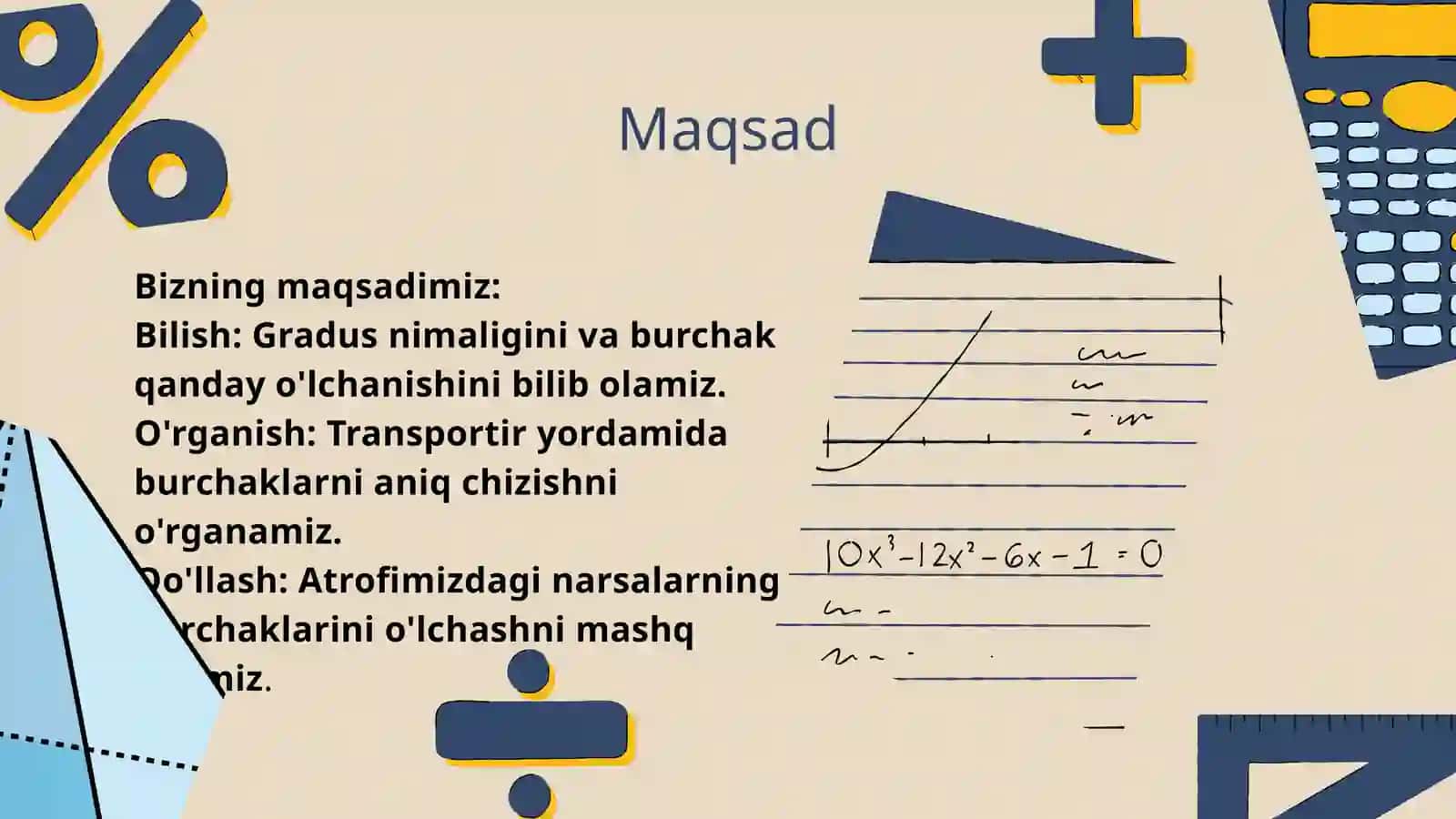 Matematika fanidan ochiq dars burchak 3
